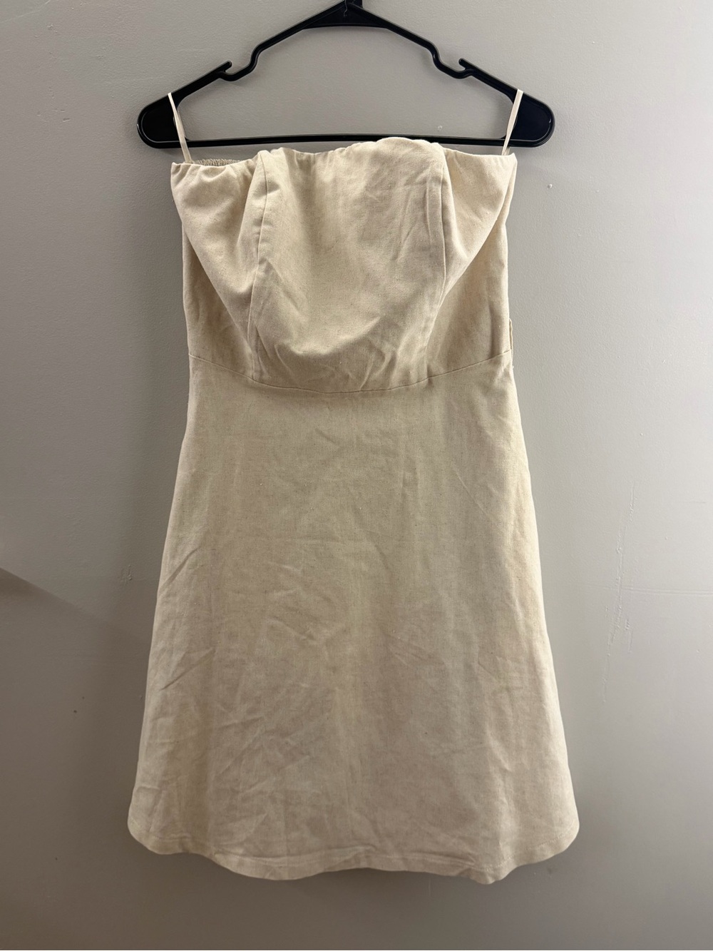 Strapless Cream Mini Dress with Sweetheart Bodice